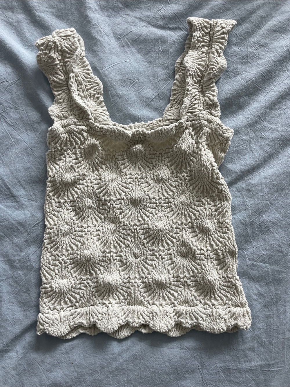 Free People Cream Textured tank